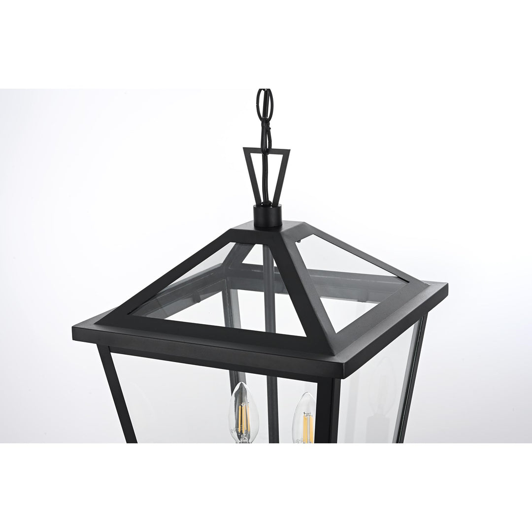 12 Inch Outdoor Pendant In Black