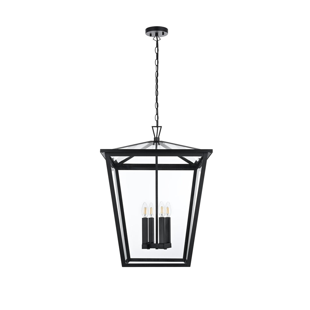 20 Inch Outdoor Pendant In Black by Elegant Lighting
