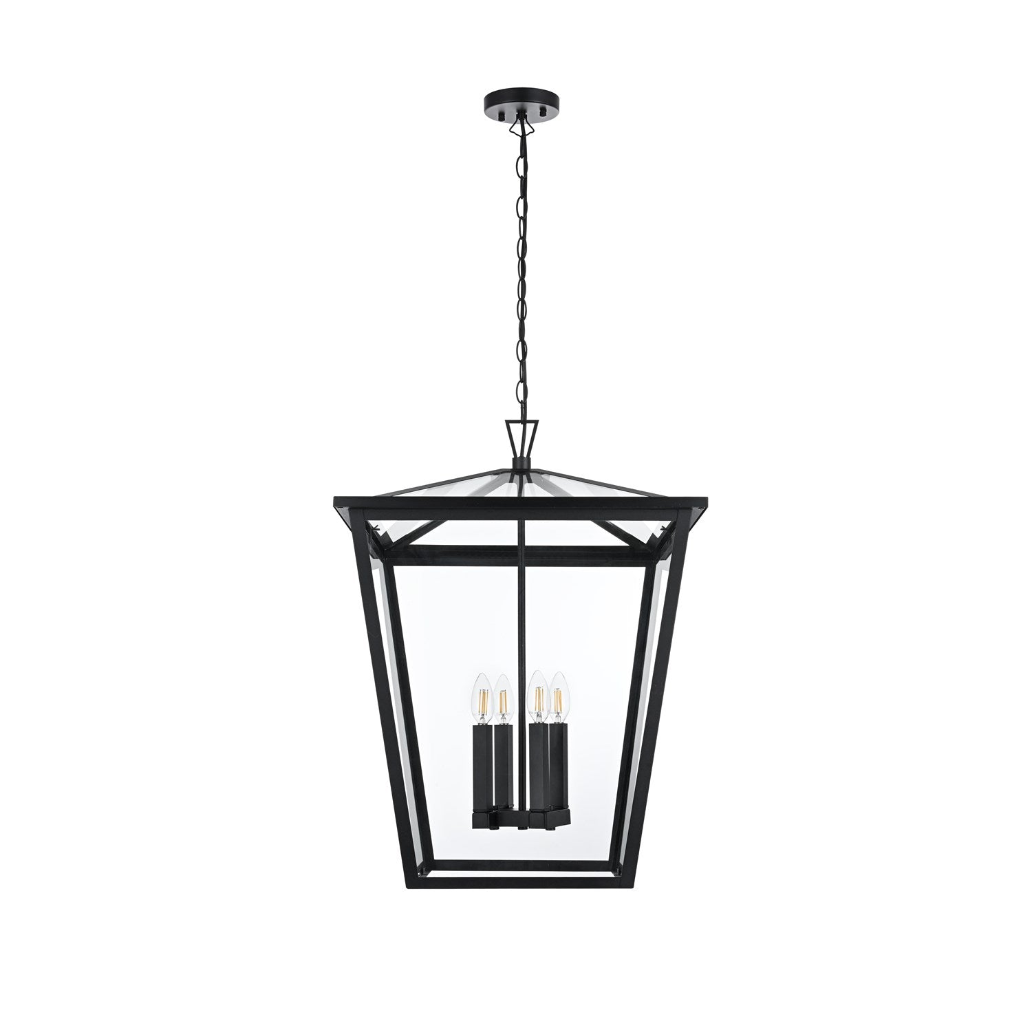 20 Inch Outdoor Pendant In Black by Elegant Lighting