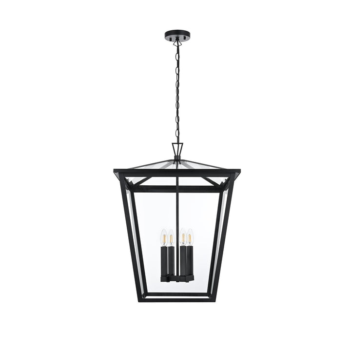 20 Inch Outdoor Pendant In Black by Elegant Lighting