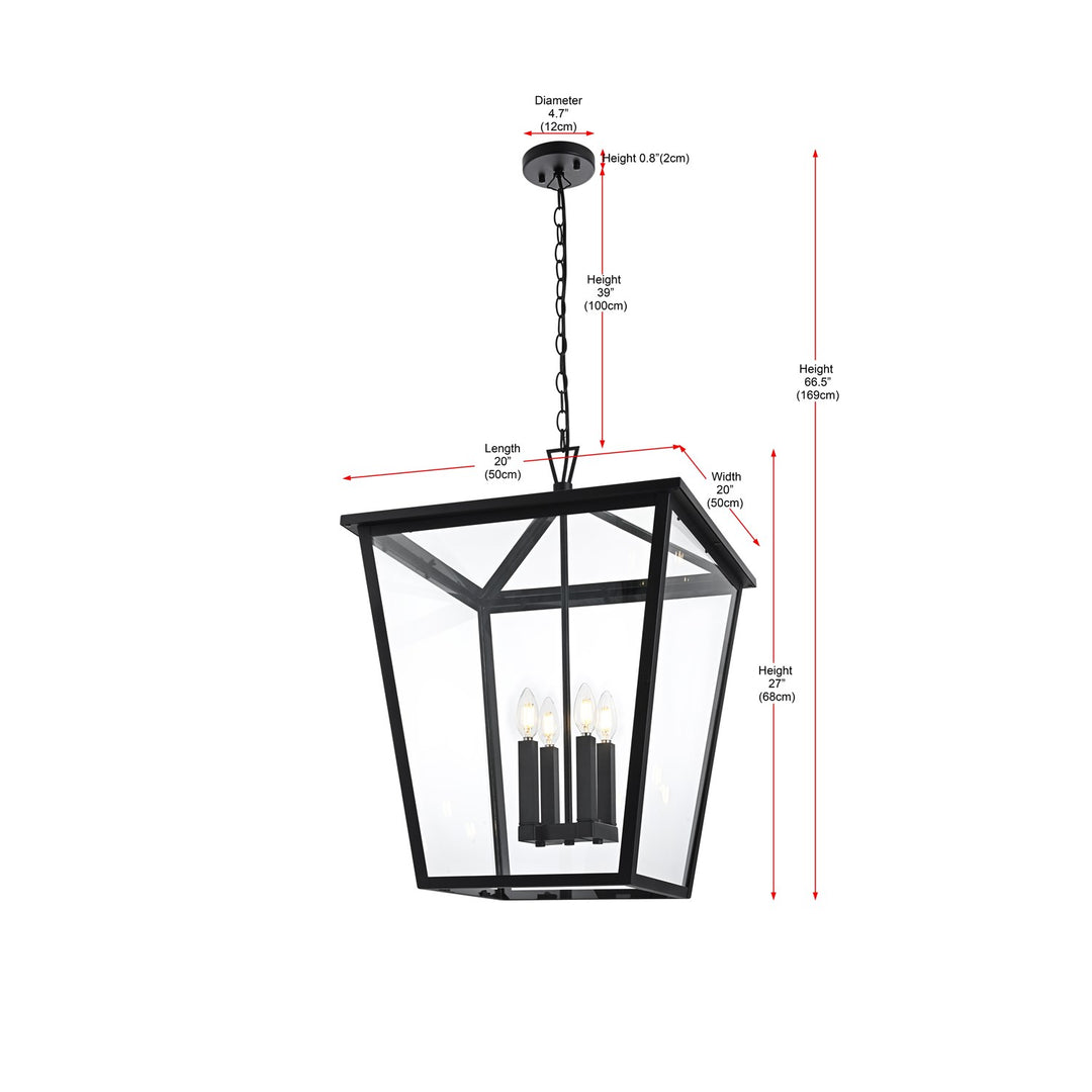 20 Inch Outdoor Pendant In Black