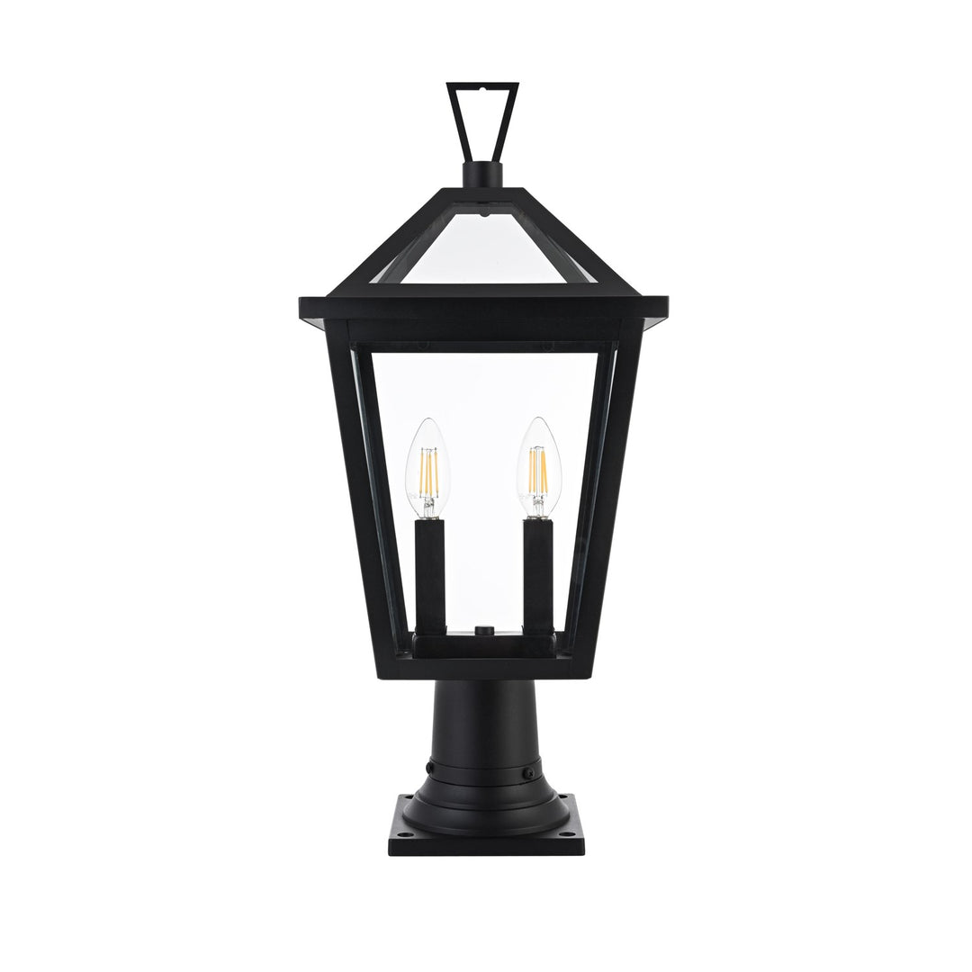 10 Inch Outdoor Post Light In Black by Elegant Lighting