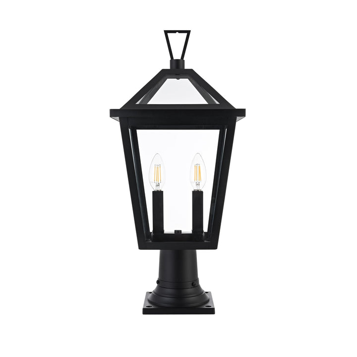 10 Inch Outdoor Post Light In Black by Elegant Lighting