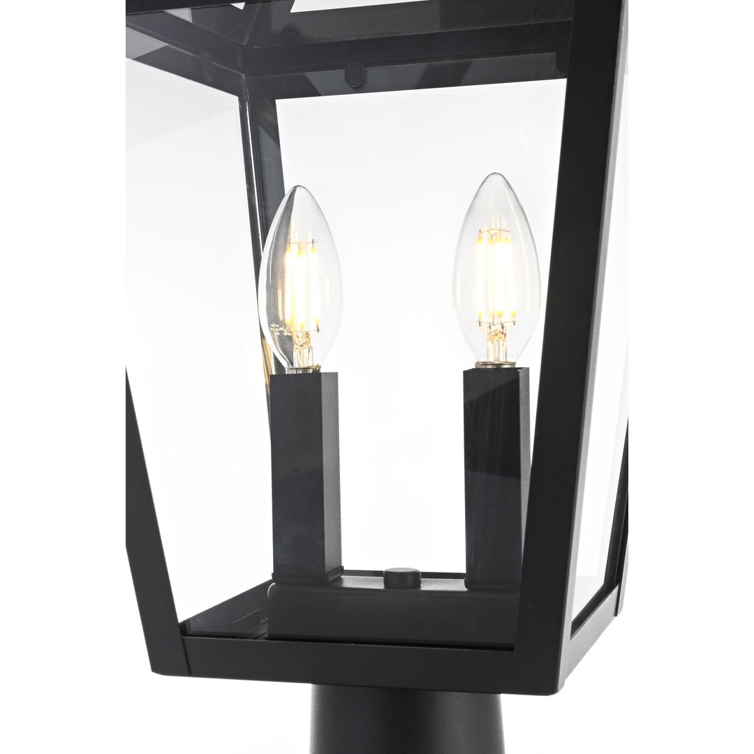 10 Inch Outdoor Post Light In Black