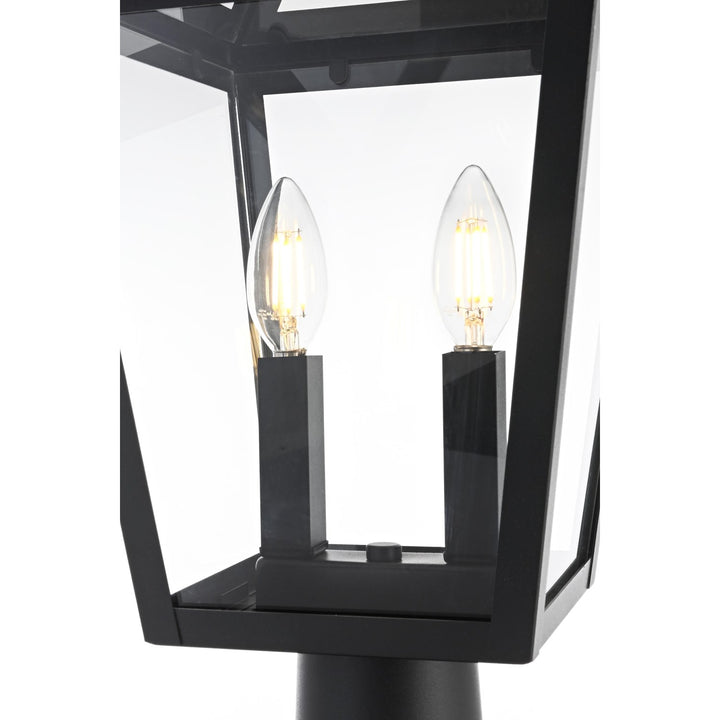 10 Inch Outdoor Post Light In Black