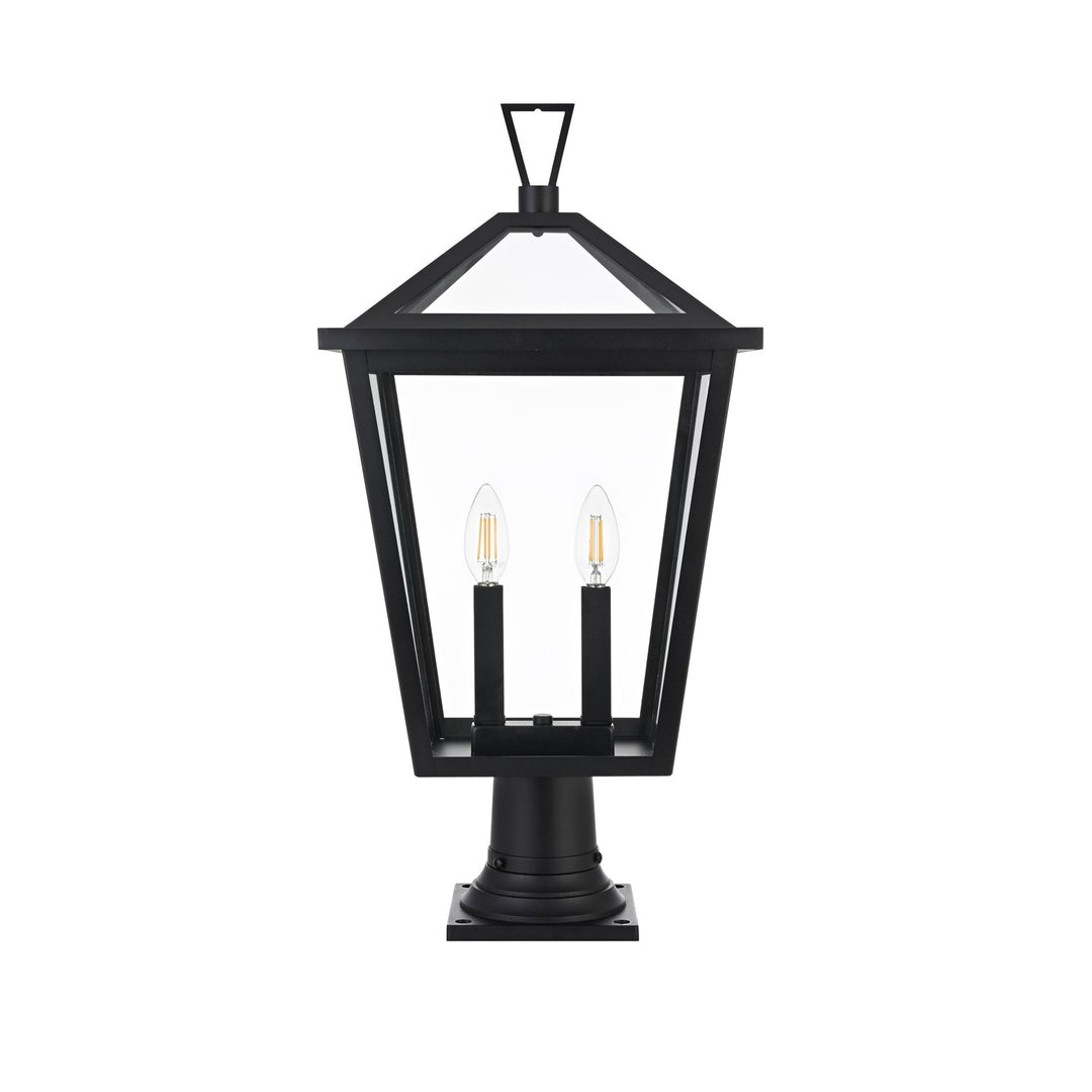 12 Inch Outdoor Post Light In Black by Elegant Lighting