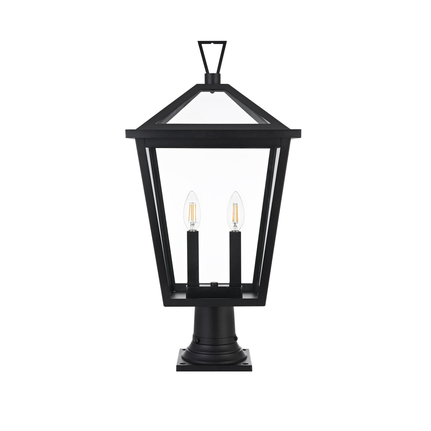 12 Inch Outdoor Post Light In Black by Elegant Lighting