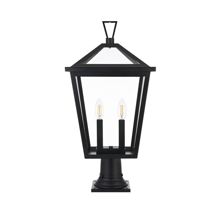 12 Inch Outdoor Post Light In Black by Elegant Lighting