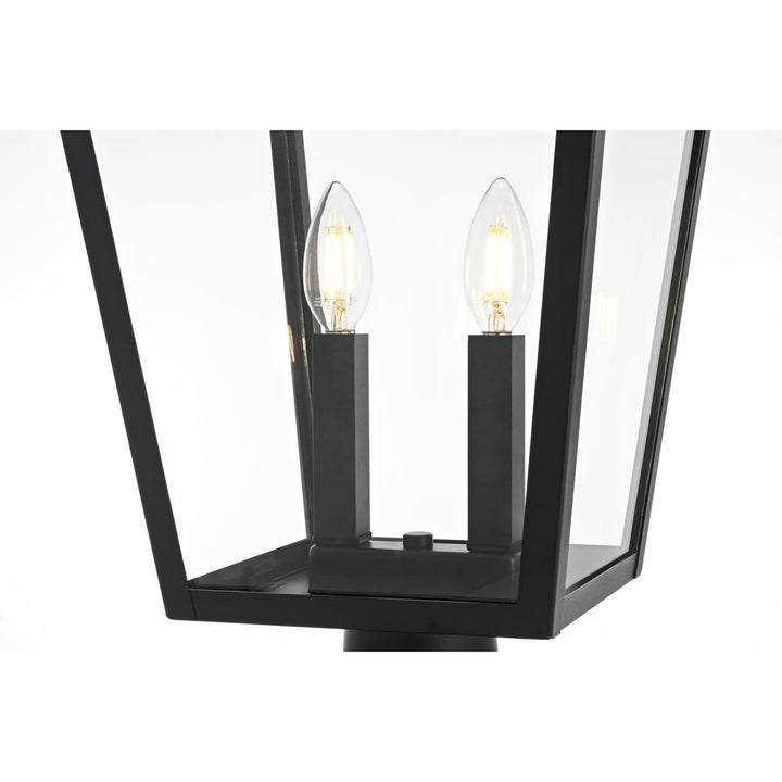 12 Inch Outdoor Post Light In Black