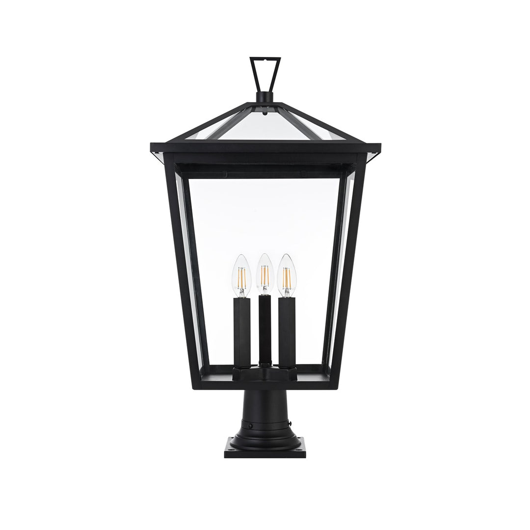 14 Inch Outdoor Post Light In Black by Elegant Lighting