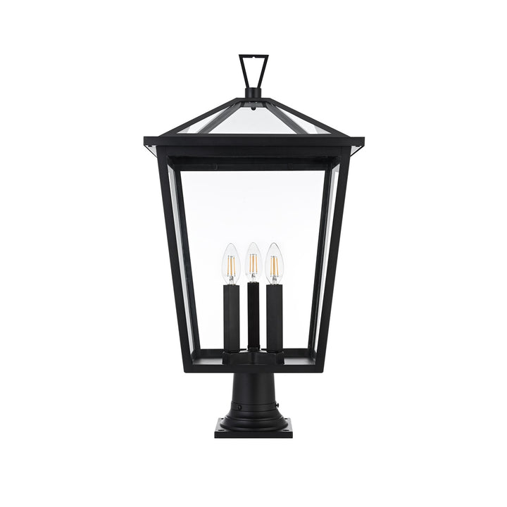 14 Inch Outdoor Post Light In Black by Elegant Lighting