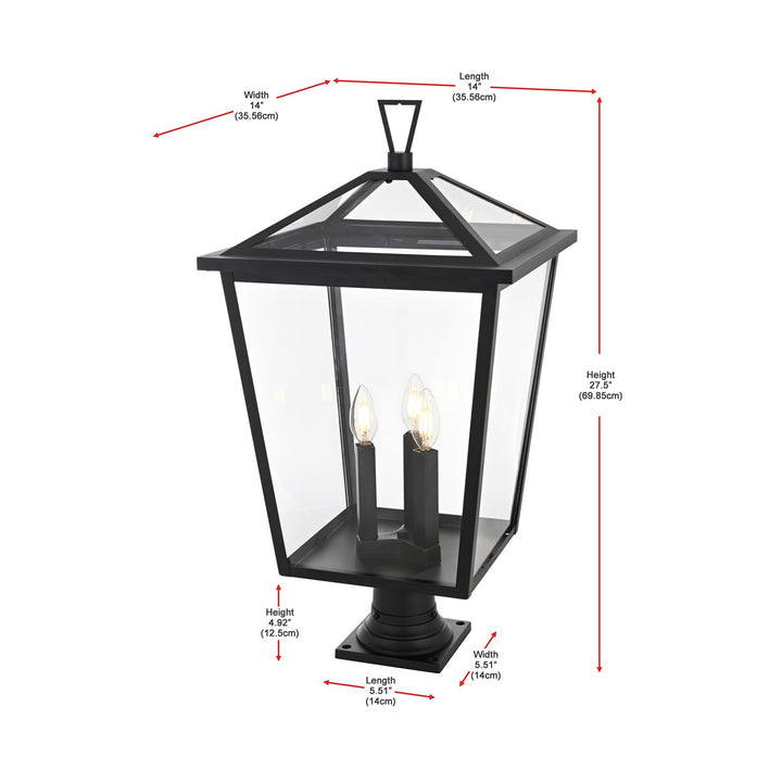 14 Inch Outdoor Post Light In Black