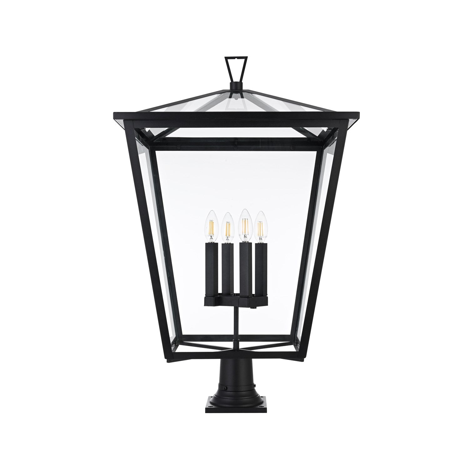 20 Inch Outdoor Post Light In Black by Elegant Lighting