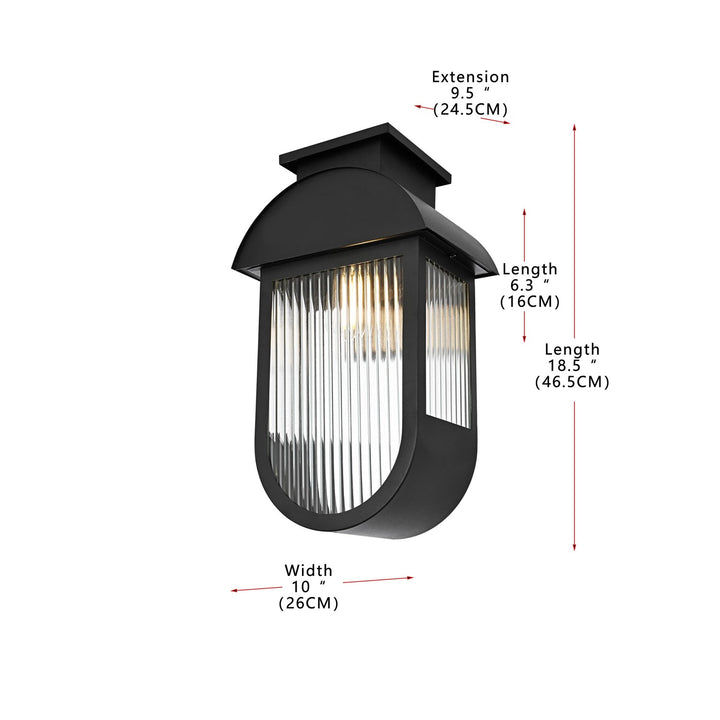10 Inch Outdoor Wall Sconce In Black