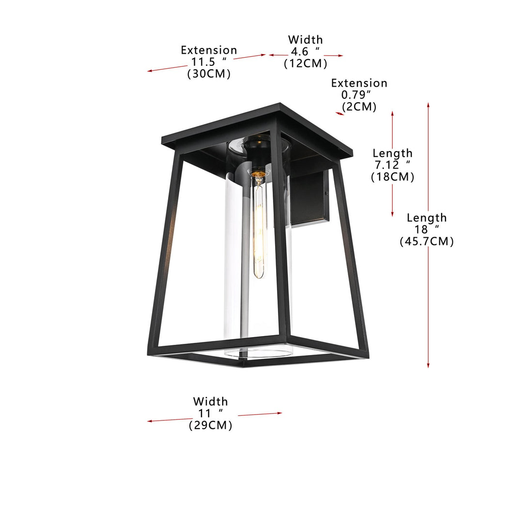 11 Inch Outdoor Wall Sconce In Black
