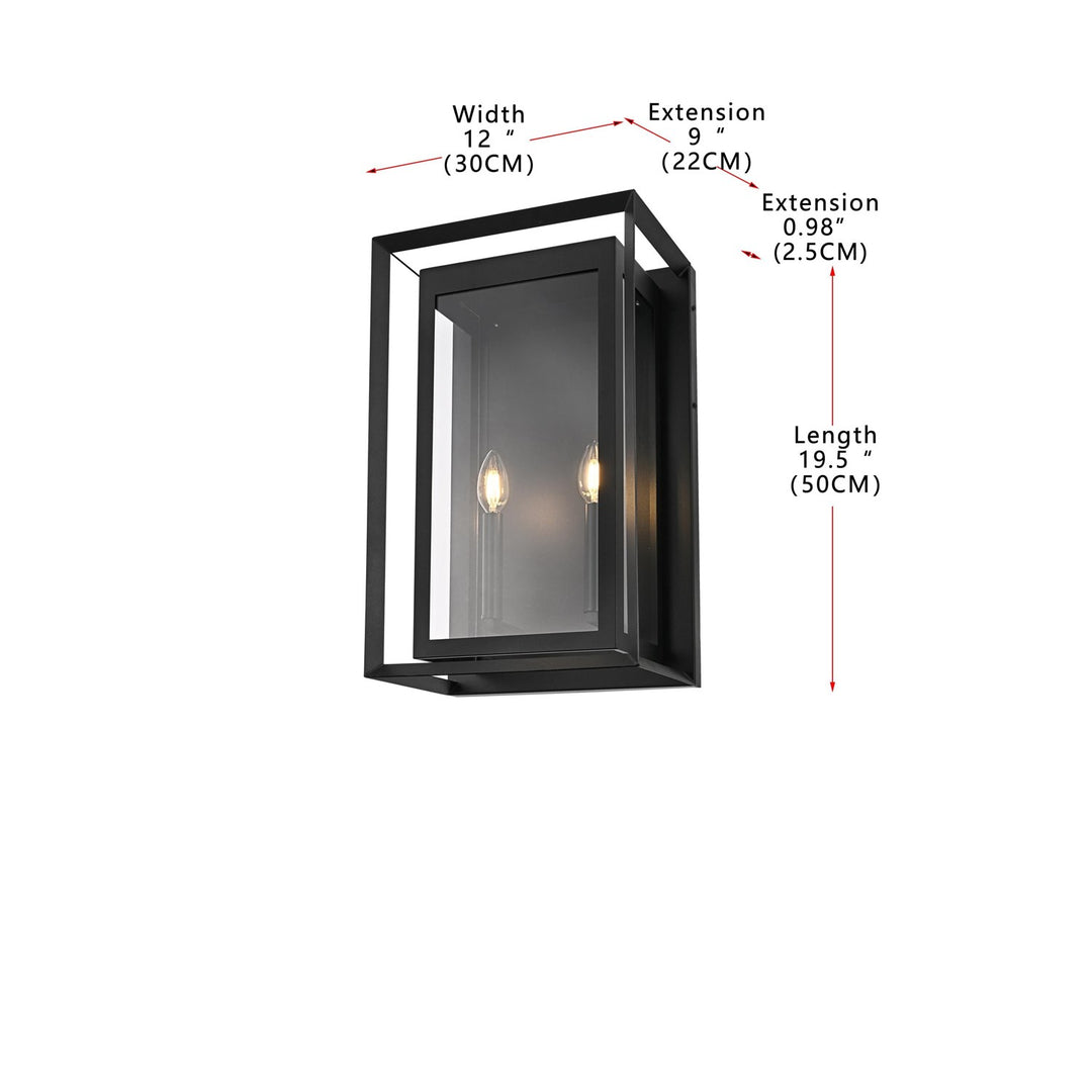 12 Inch Outdoor Wall Sconce In Black