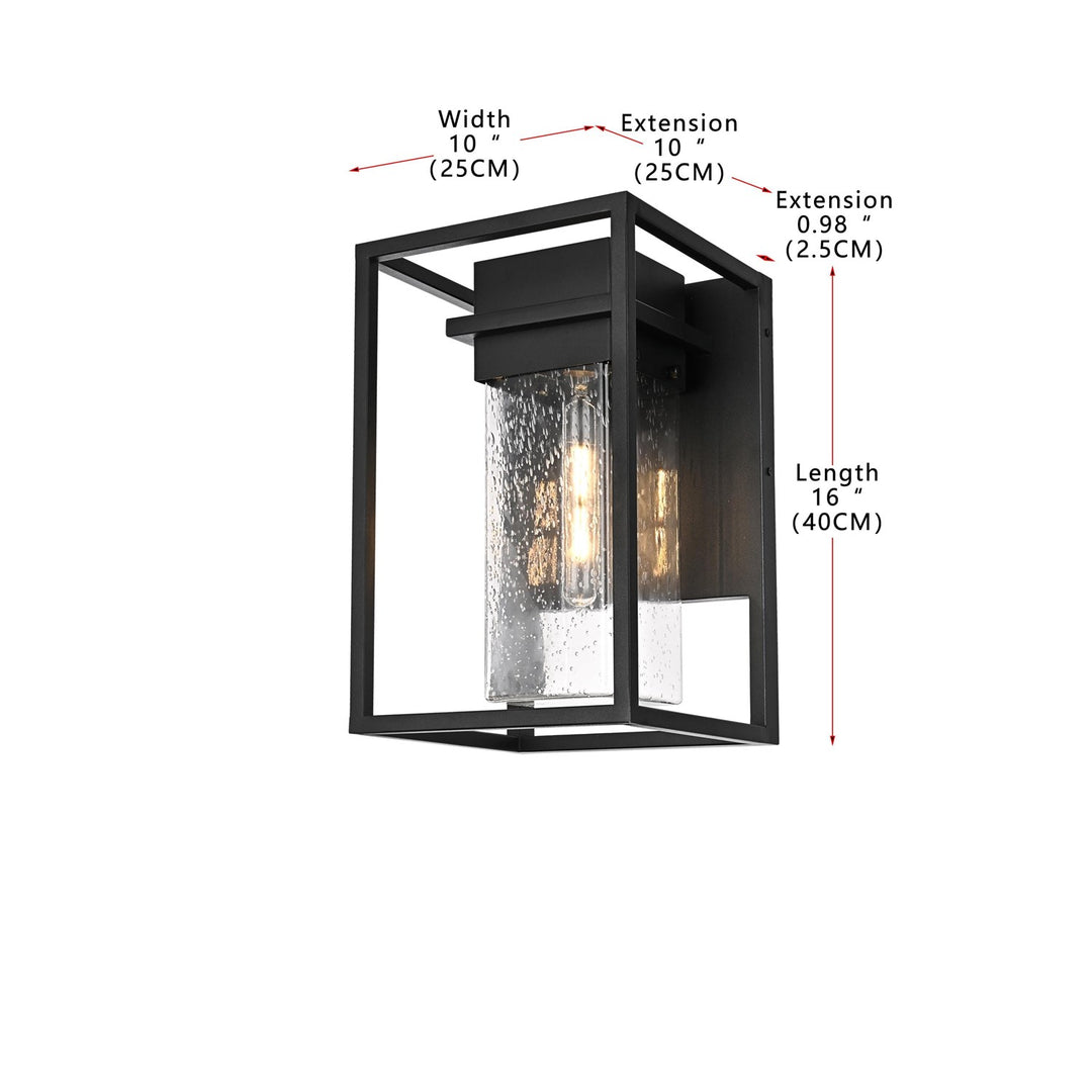 10 Inch Outdoor Wall Sconce In Black