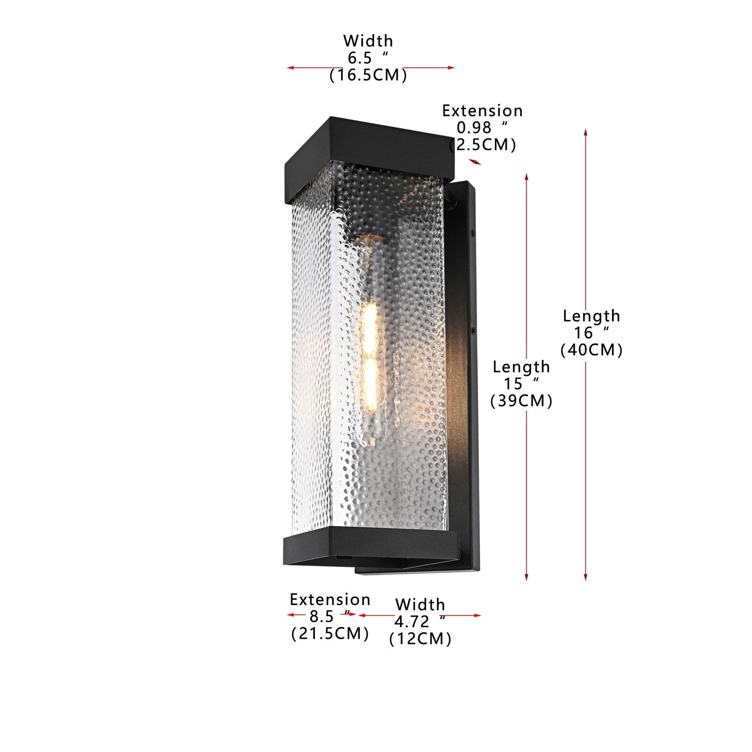 6.5 Inch Outdoor Wall Sconce In Black