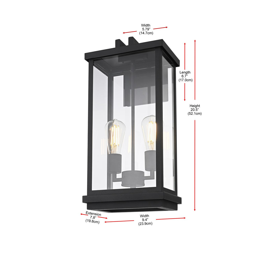 9 Inch Outdoor Wall Sconce In Black