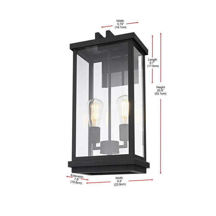 9 Inch Outdoor Wall Sconce In Black