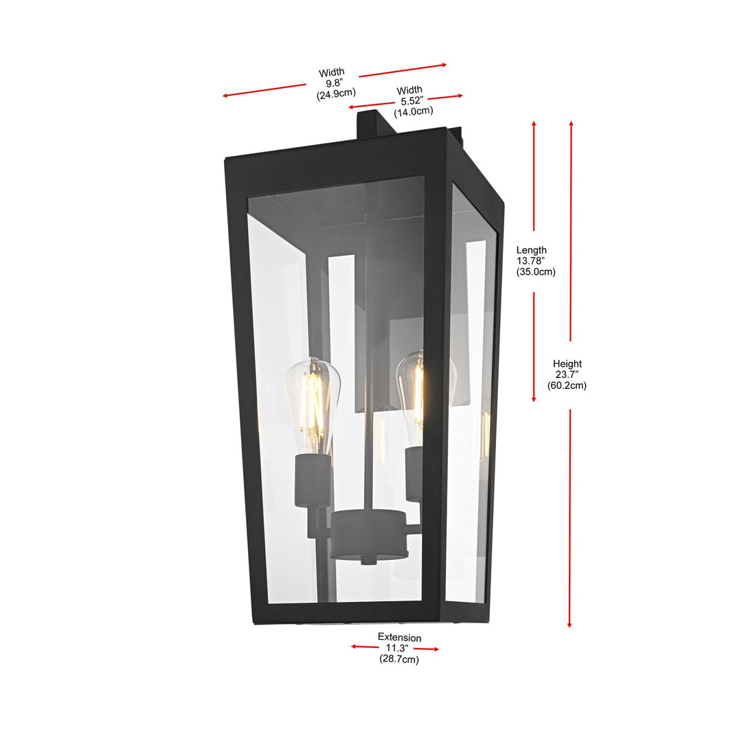 10 Inch Outdoor Wall Sconce In Black