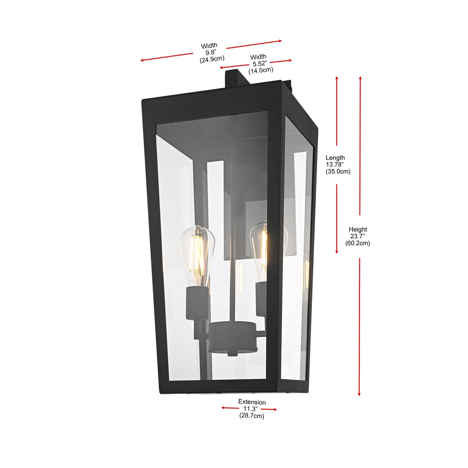 10 Inch Outdoor Wall Sconce In Black