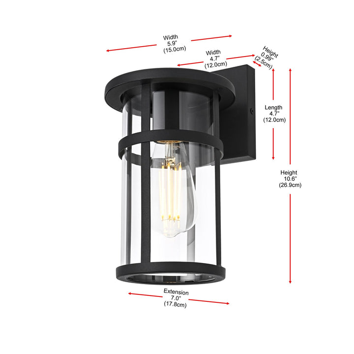 6 Inch Outdoor Wall Sconce In Black