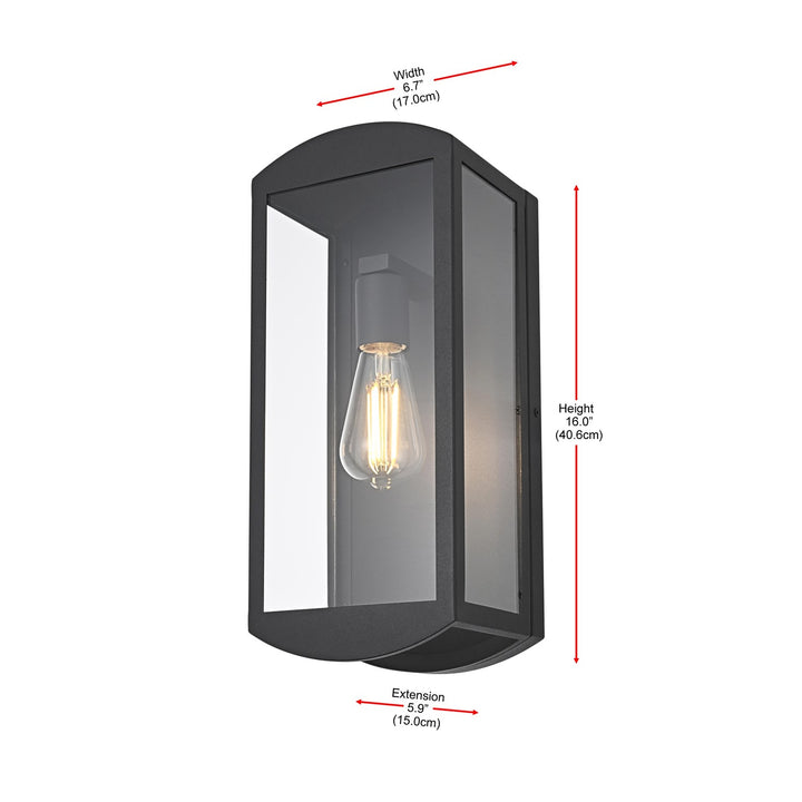 7 Inch Outdoor Wall Sconce In Black