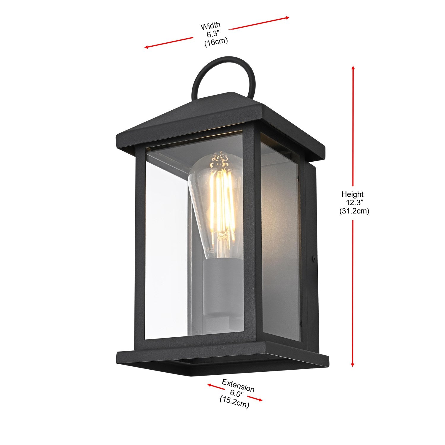 6 Inch Outdoor Wall Sconce In Black