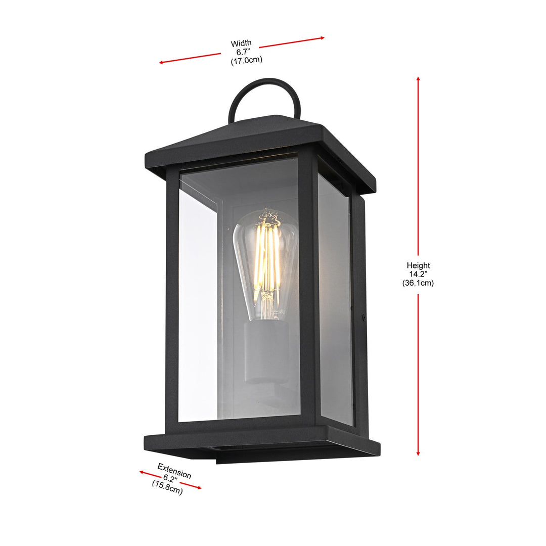 7 Inch Outdoor Wall Sconce In Black