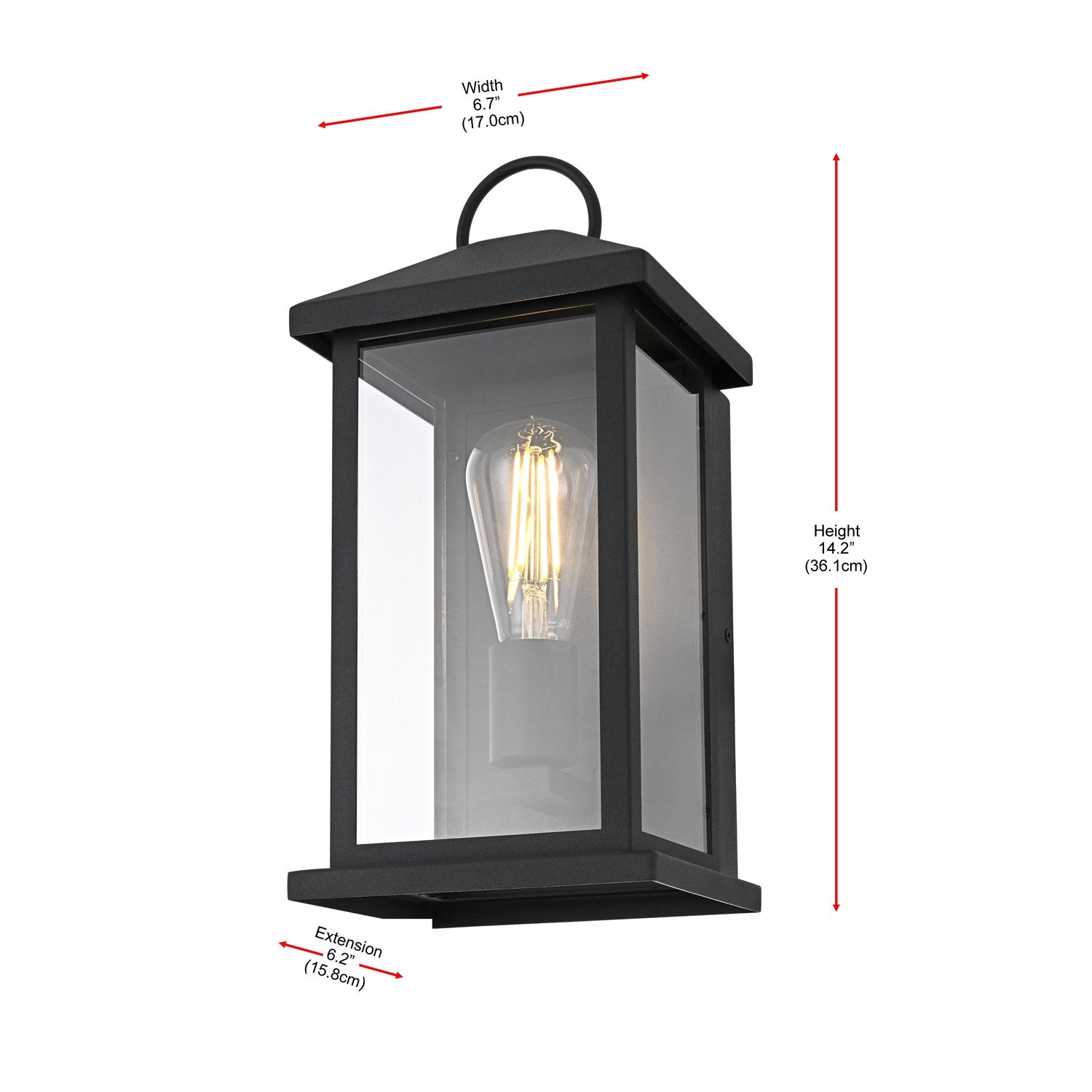 7 Inch Outdoor Wall Sconce In Black