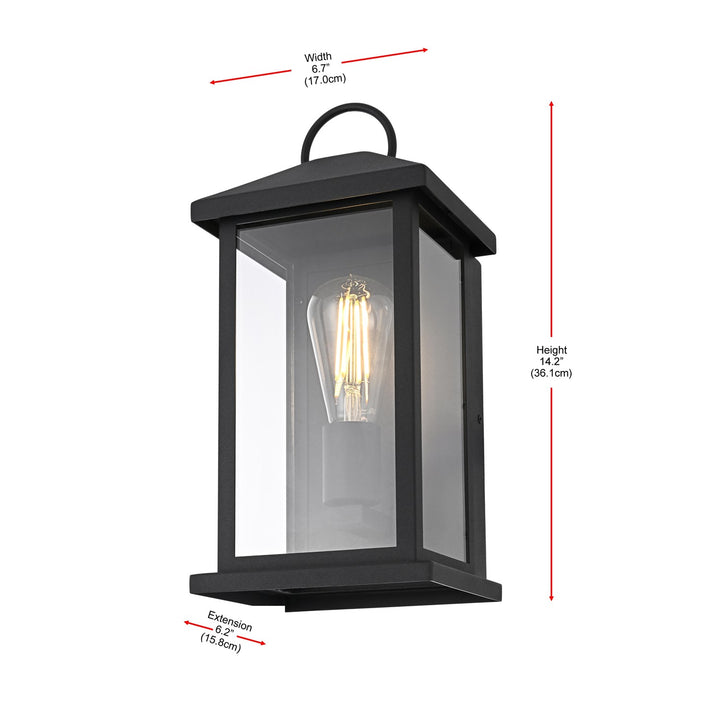 7 Inch Outdoor Wall Sconce In Black