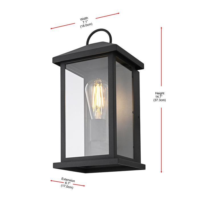 7 Inch Outdoor Wall Sconce In Black