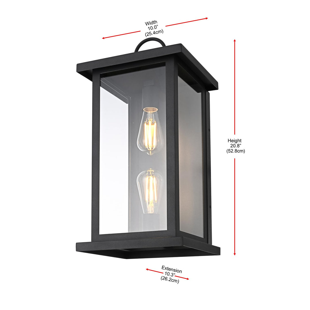 10 Inch Outdoor Wall Sconce In Black