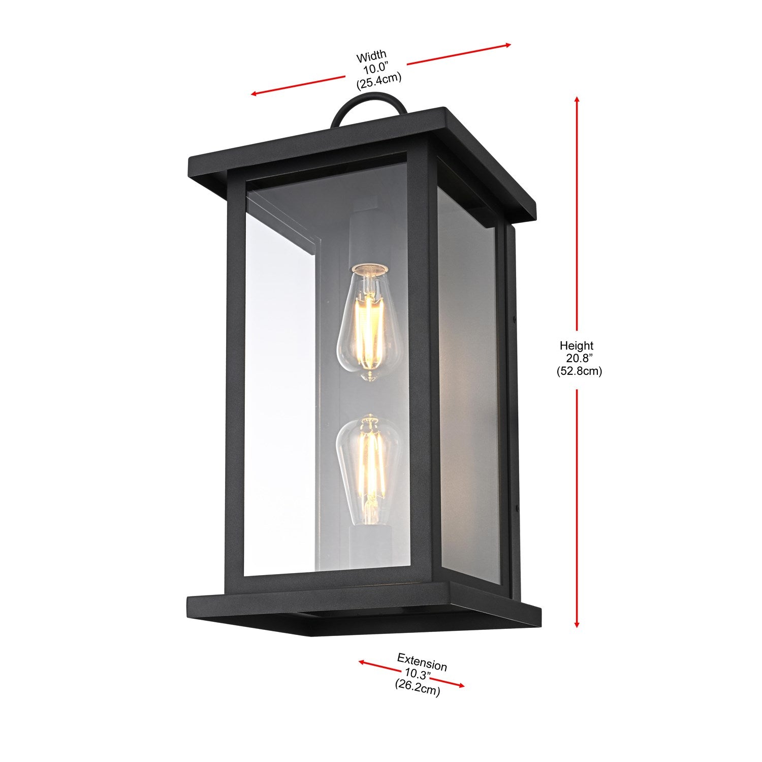 10 Inch Outdoor Wall Sconce In Black