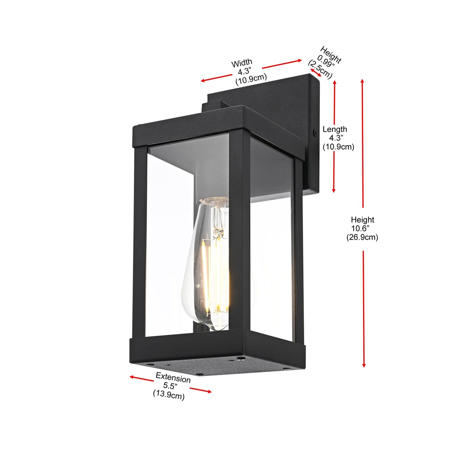 4 Inch Outdoor Wall Sconce In Black