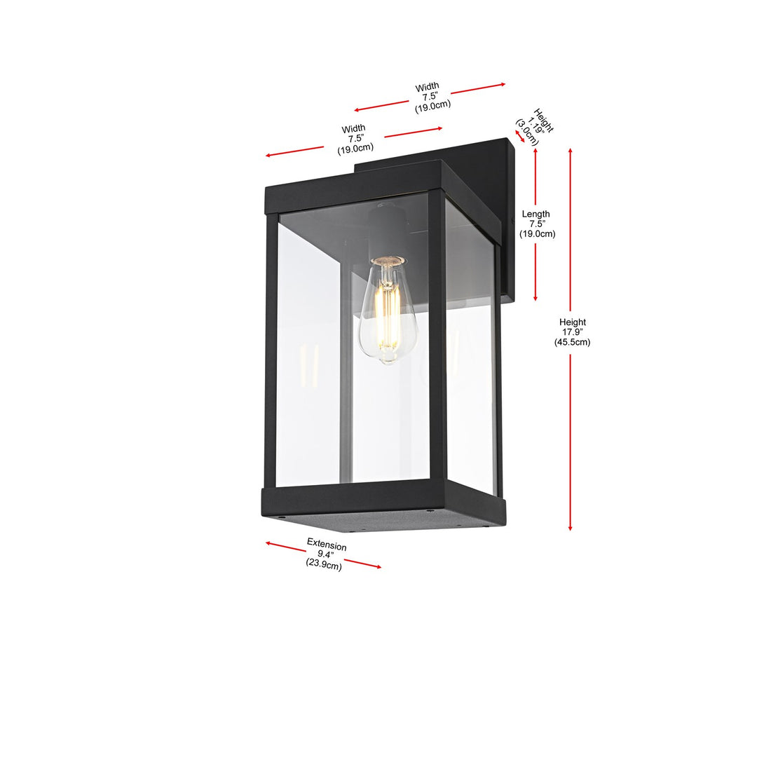 7 Inch Outdoor Wall Sconce In Black