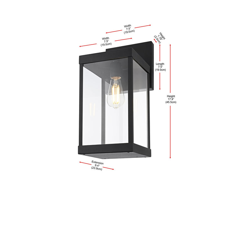 7 Inch Outdoor Wall Sconce In Black