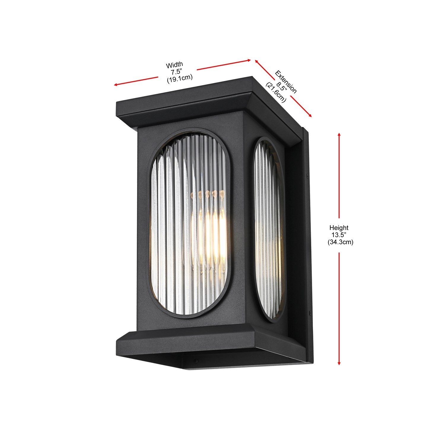 8 Inch Outdoor Wall Sconce In Black