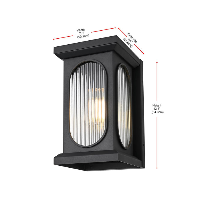 8 Inch Outdoor Wall Sconce In Black