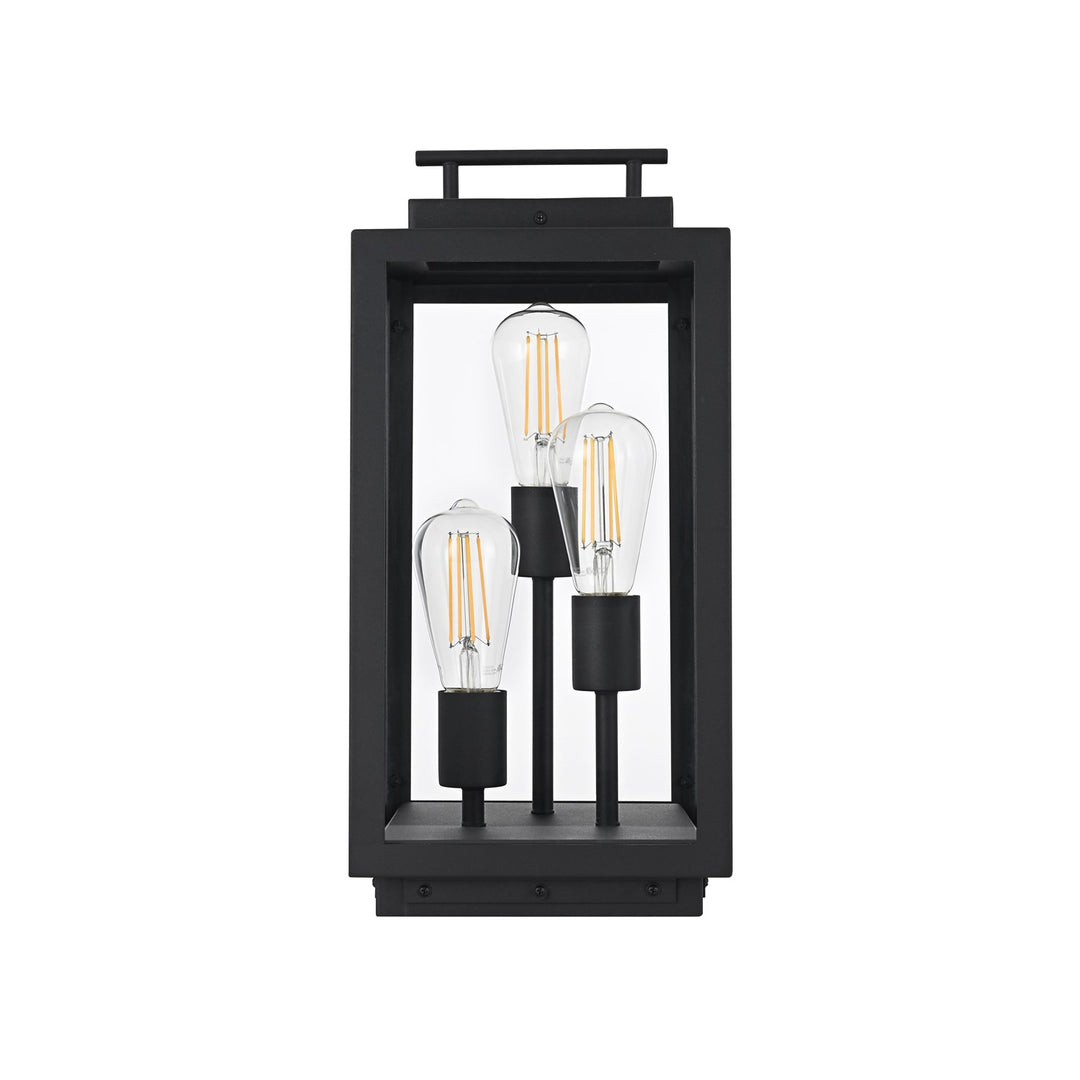 8 Inch Outdoor Lawn Light In Black by Elegant Lighting
