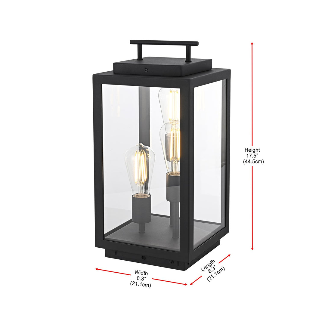 8 Inch Outdoor Lawn Light In Black