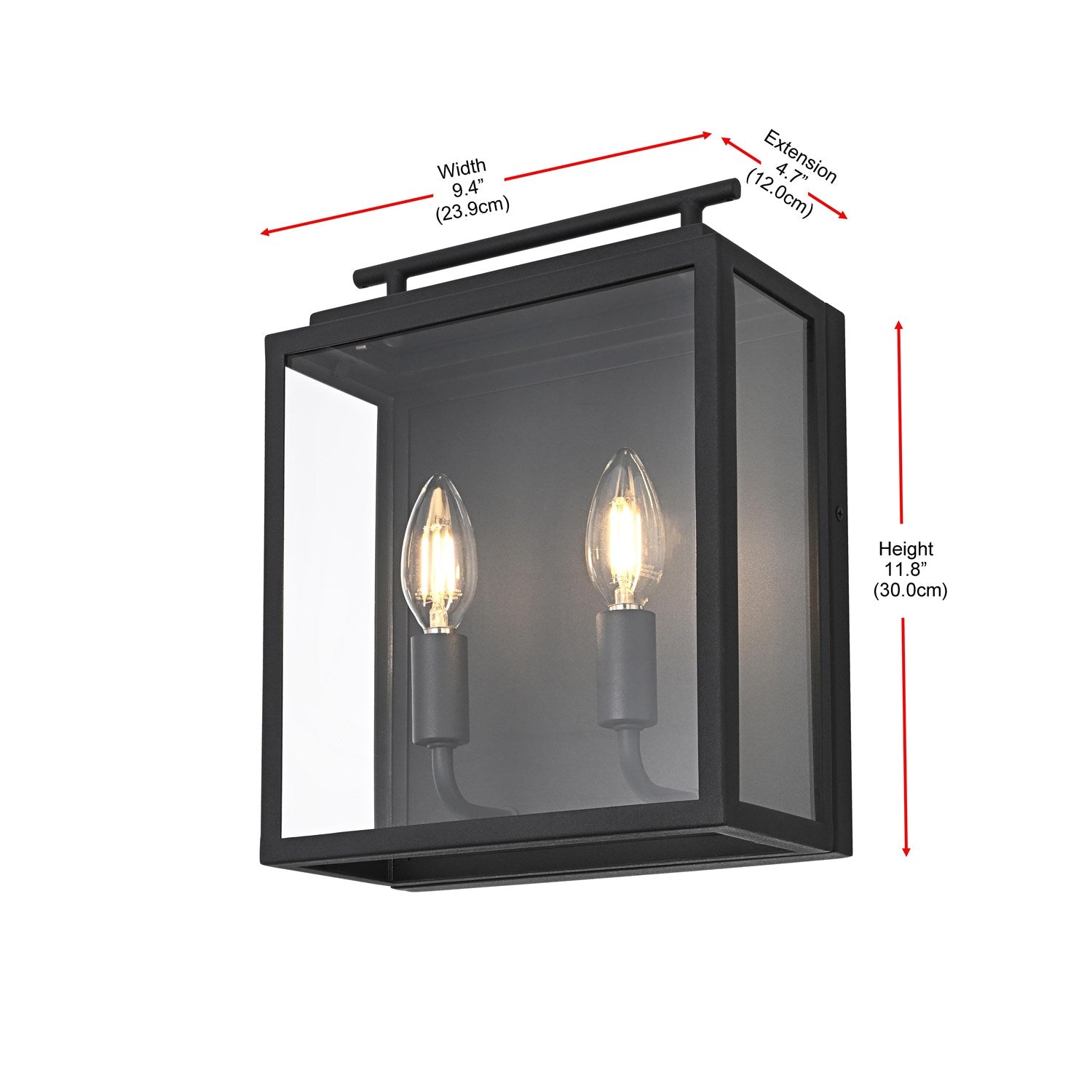 9 Inch Outdoor Wall Sconce In Black