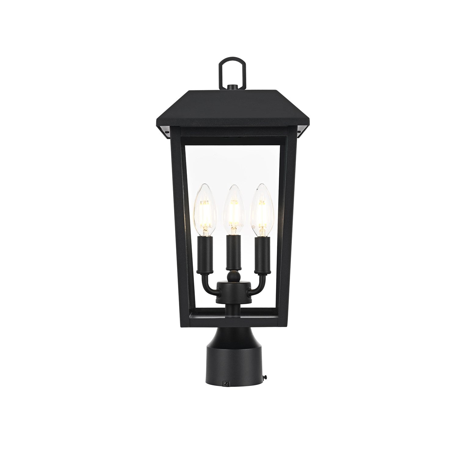 8 X 18 Inch Outdoor Post Light In Black by Elegant Lighting