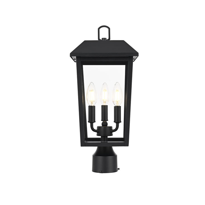 8 X 18 Inch Outdoor Post Light In Black by Elegant Lighting