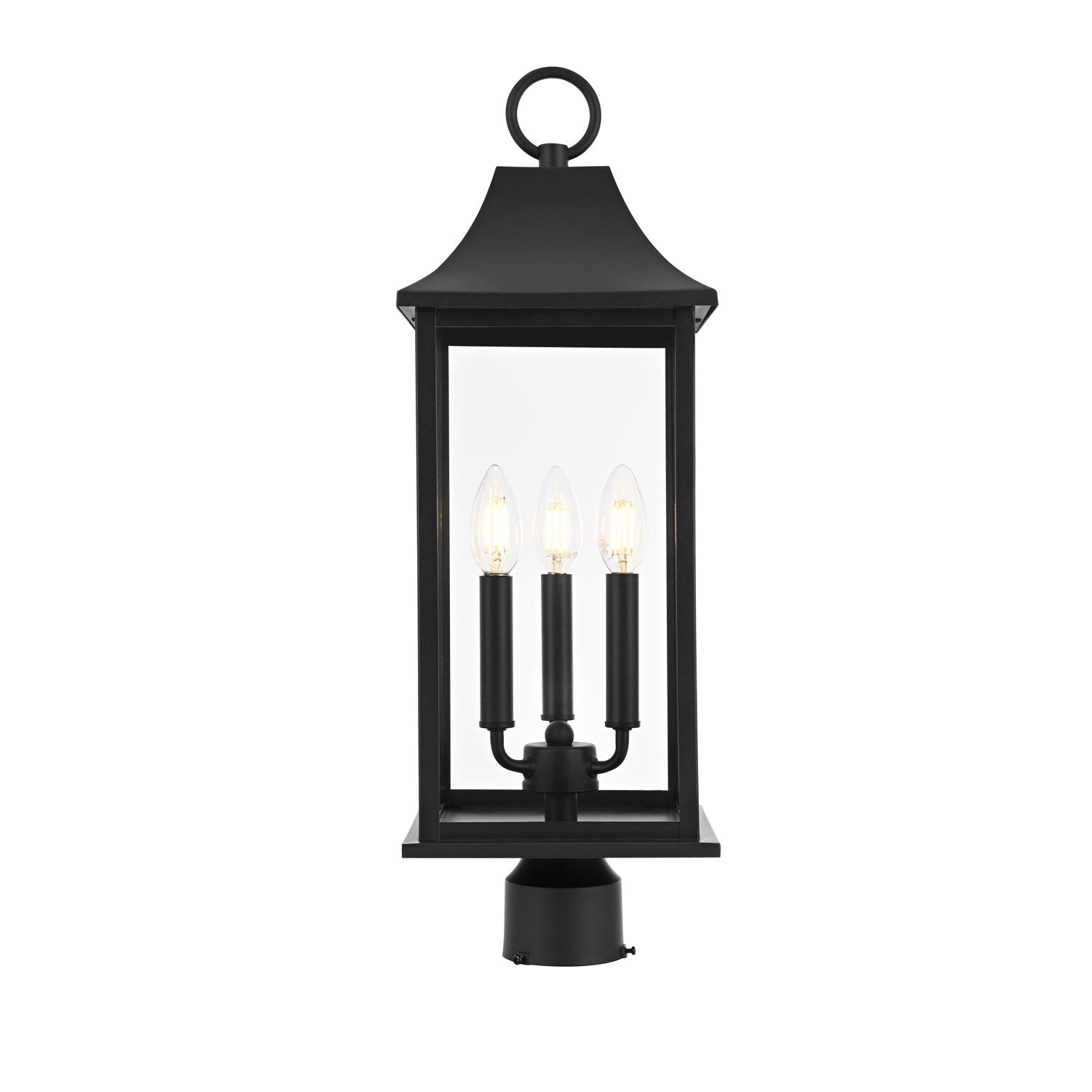 8 X 23.5 Inch Outdoor Post Light In Black by Elegant Lighting