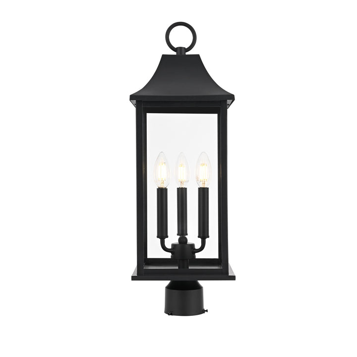 8 X 23.5 Inch Outdoor Post Light In Black by Elegant Lighting