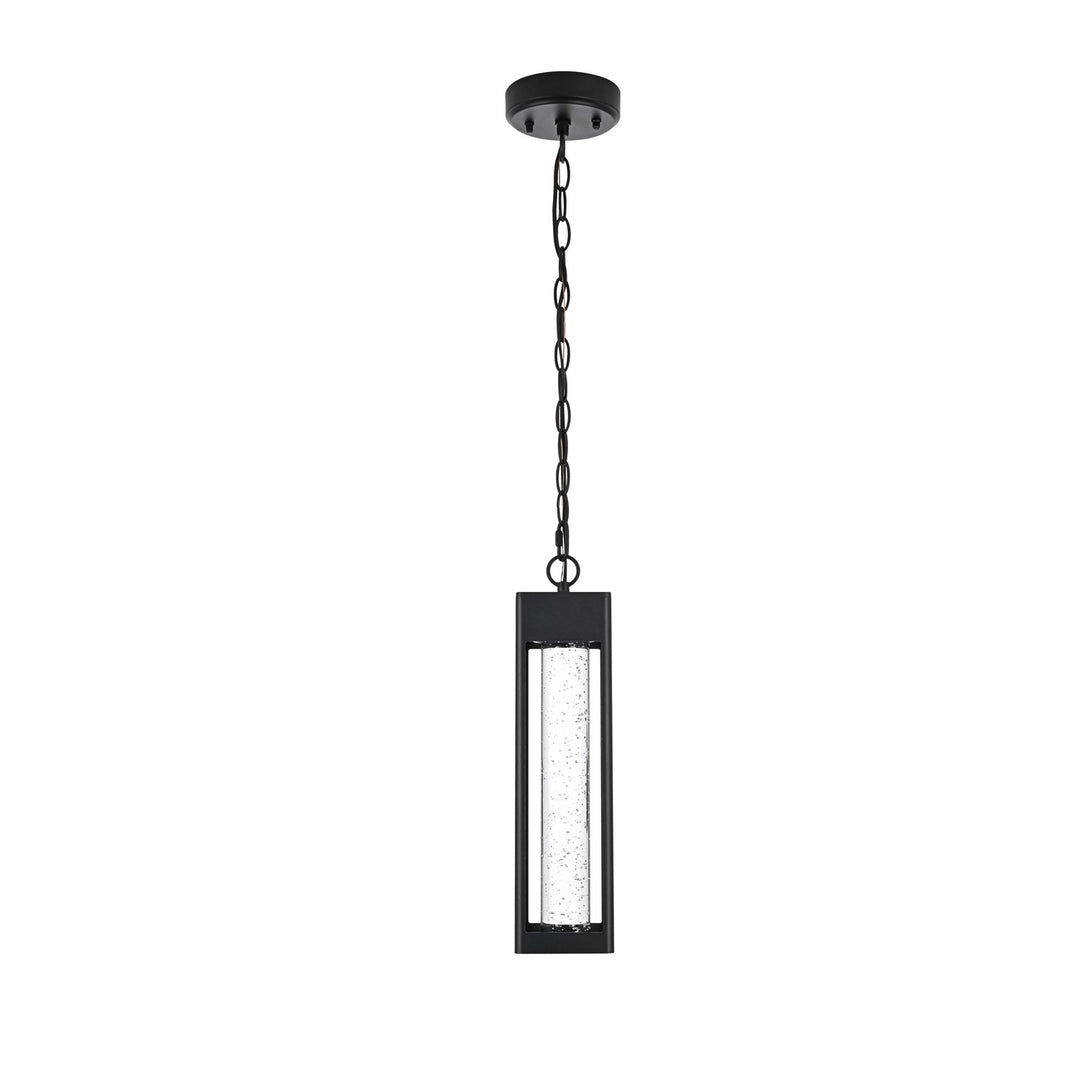 15 Inch Led Outdoor Pendant In Black by Elegant Lighting