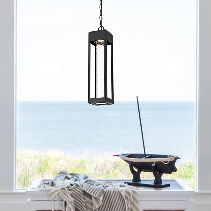 15 Inch Led Outdoor Pendant In Black