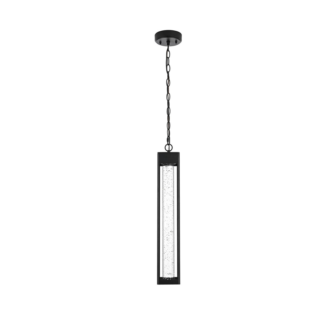 23 Inch Led Outdoor Pendant In Black by Elegant Lighting